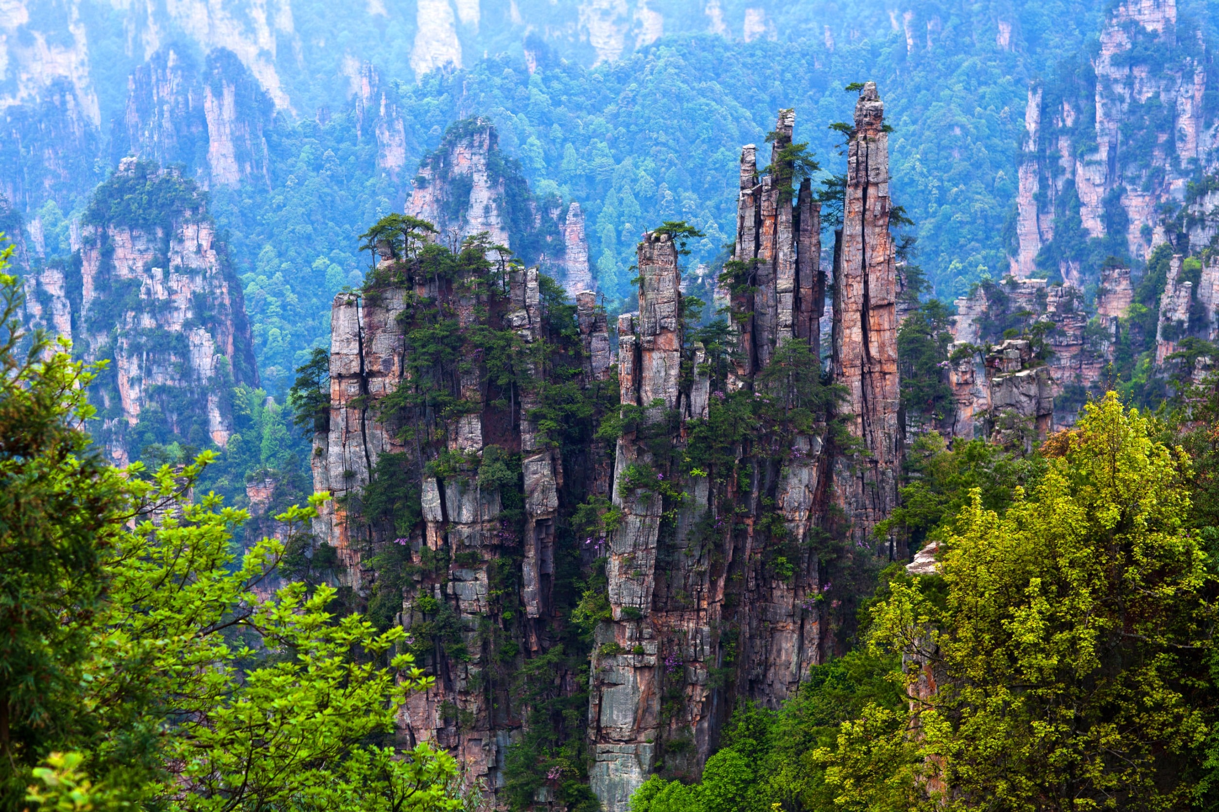 Le parc national de Zhangjiajie, en Chine 